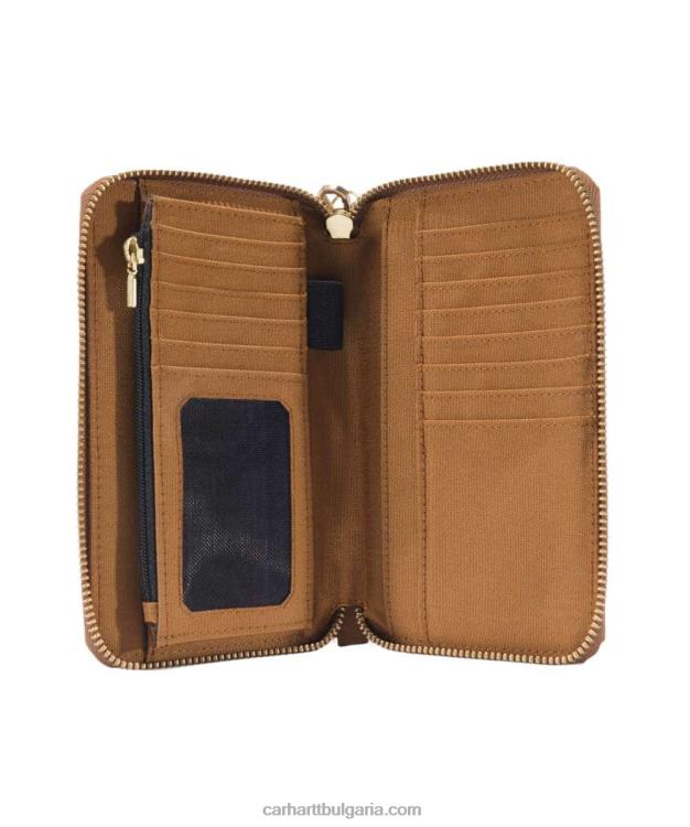 XD68N232 Жени найлонов портфейл с плосък клъч черен Carhartt