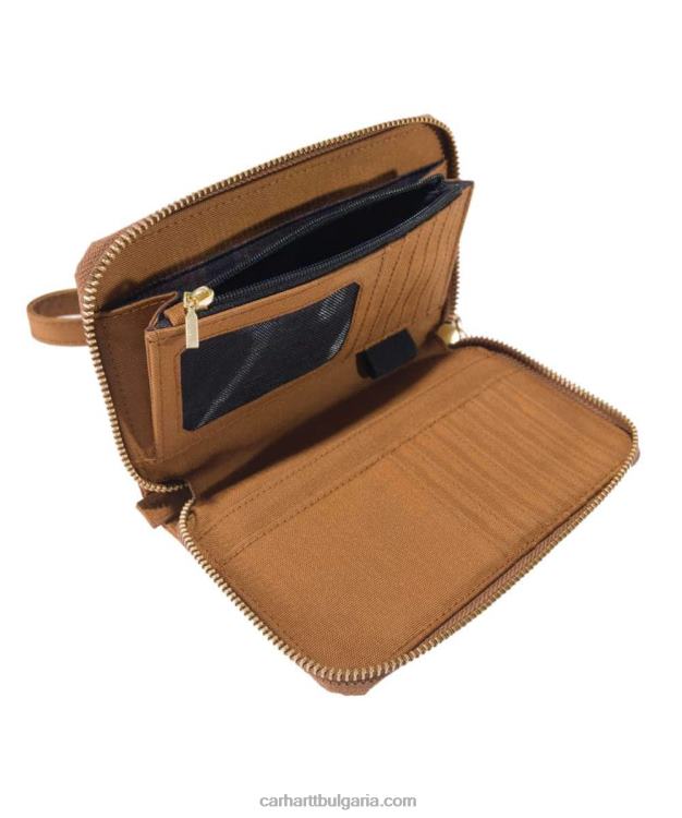 XD68N232 Жени найлонов портфейл с плосък клъч черен Carhartt