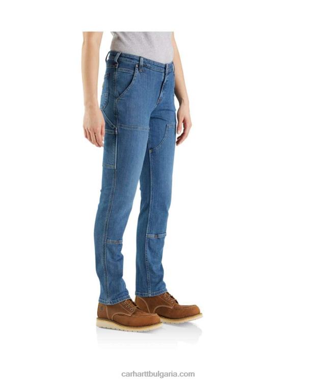 XD68N198 Жени здрав, гъвкав, спокойна кройка, двоен прав дънк отпред липа Carhartt