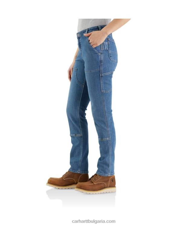 XD68N198 Жени здрав, гъвкав, спокойна кройка, двоен прав дънк отпред липа Carhartt