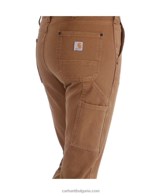 XD68N202 Жени здрав гъвкав работен панталон със спокойна кройка от кепър с двойна предна част черен Carhartt