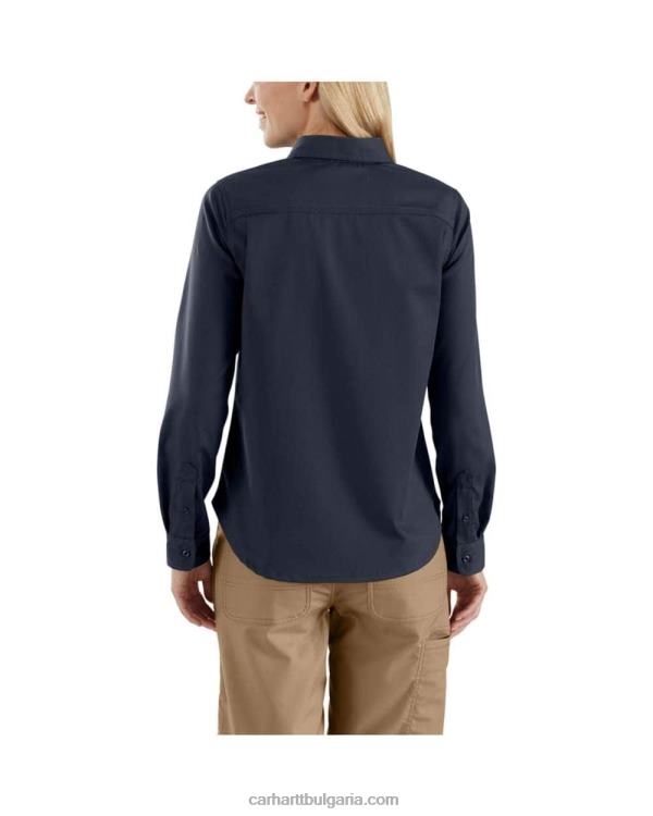XD68N250 Жени здрава професионална серия спокойна платнена работна риза с дълъг ръкав черен Carhartt