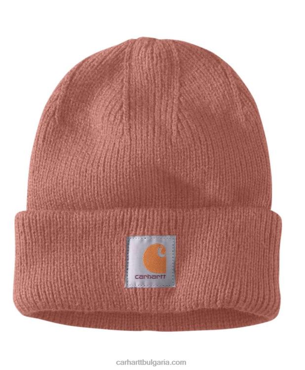 XD68N215 Жени акрилна плетена шапка в ребра босилек нефрит мергел Carhartt