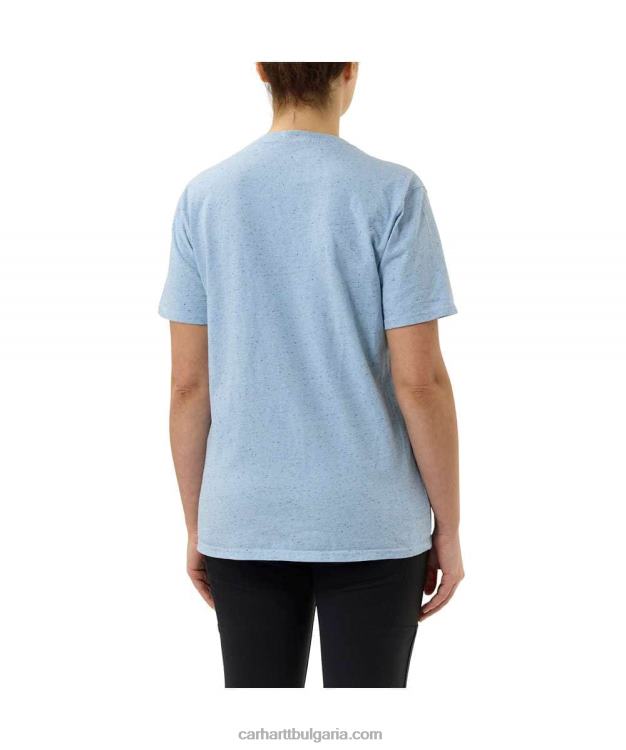 XD68N223 Жени широка тежка тениска с къс ръкав k87 с джоб пепел роза Carhartt