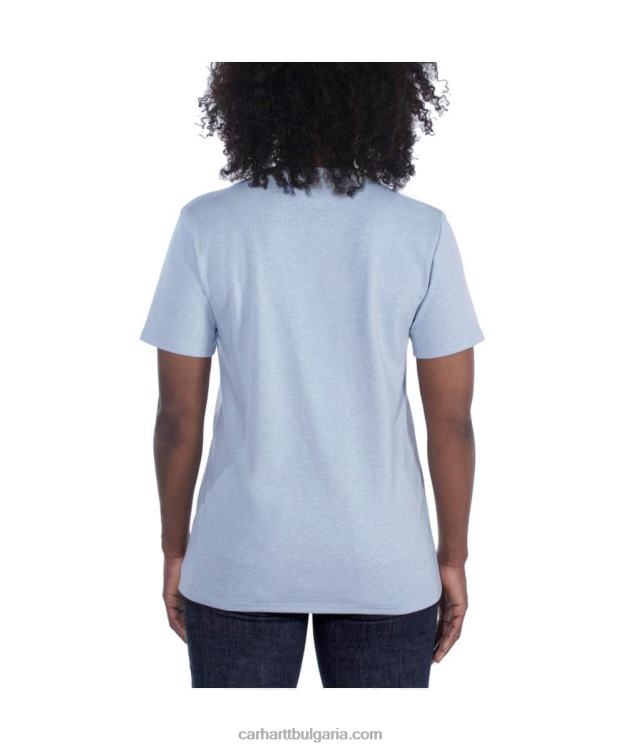 XD68N223 Жени широка тежка тениска с къс ръкав k87 с джоб пепел роза Carhartt