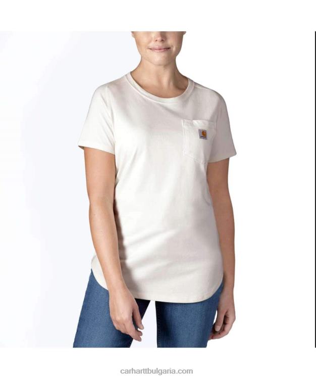 XD68N224 Жени принудително спокойна тениска със среден размер с къс ръкав и джоб магента ахат Carhartt