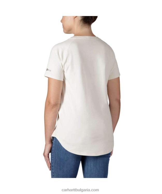 XD68N224 Жени принудително спокойна тениска със среден размер с къс ръкав и джоб магента ахат Carhartt