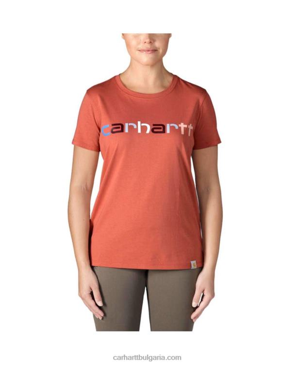 XD68N226 Жени Лека многоцветна тениска с къс ръкав и лого със спокойна кройка черен Carhartt