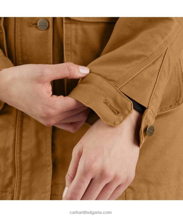 XD68N186 Жени свободна кройка изветряло патешко палто черен Carhartt