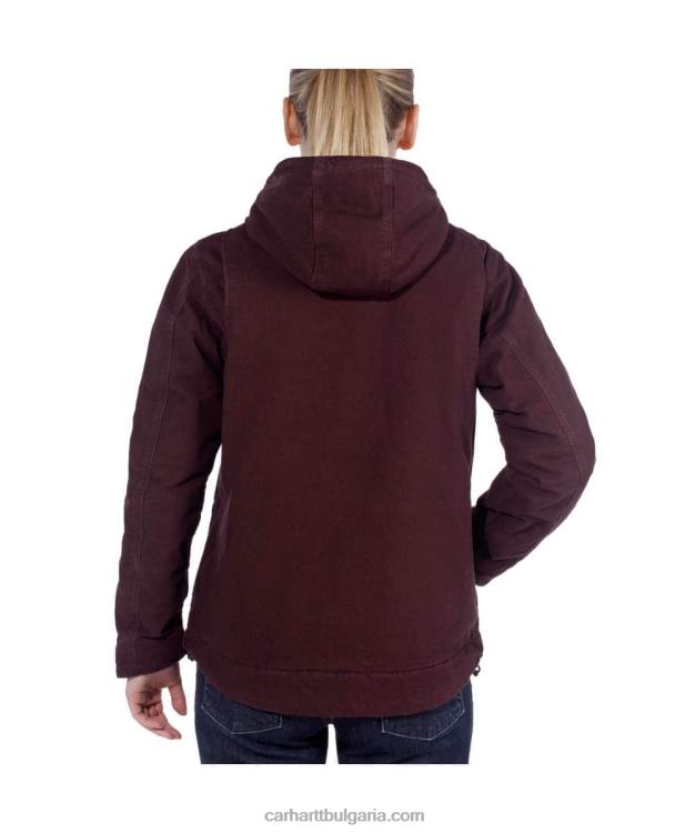 XD68N188 Жени широко разпространено изпрано яке с подплата от шерпа дълбоко вино/сянка Carhartt