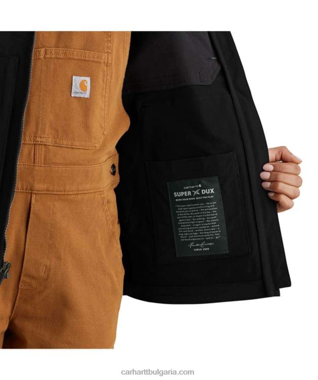 XD68N197 Жени супер дукс леко яке с качулка за спокойна кройка черен Carhartt