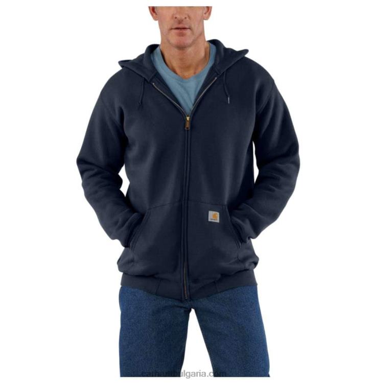 XD68N34 мъже свободен суитшърт със среден цип с цял цип черен Carhartt