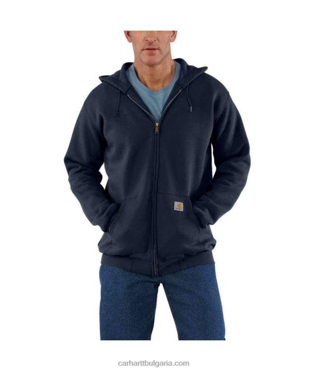 XD68N34 мъже свободен суитшърт със среден цип с цял цип черен Carhartt