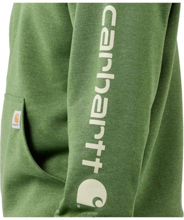 XD68N38 мъже суитшърт със свободна кройка с лого ръкав и графика алпийски син хедър Carhartt