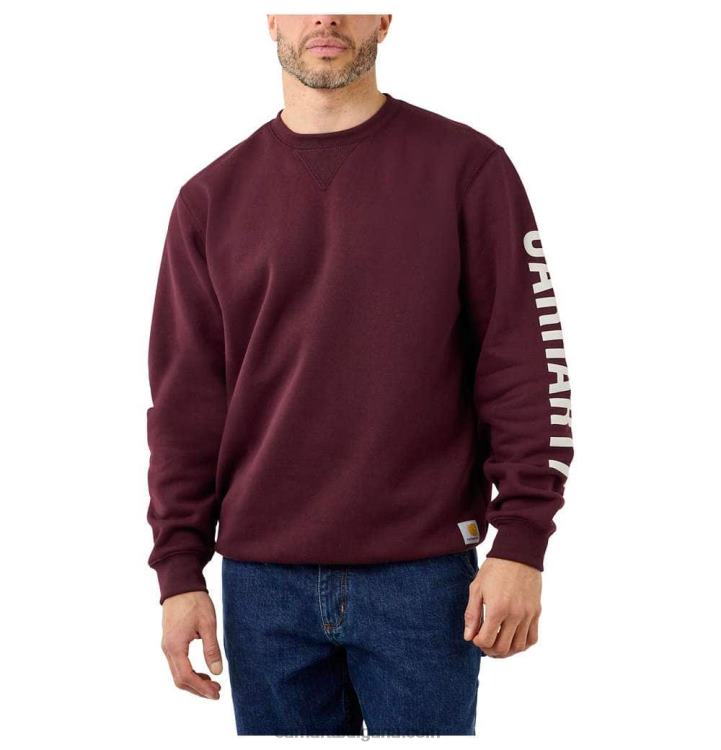 XD68N41 мъже суитшърт със свободна кройка и с кръгло деколте с графичен ръкав с лого карбон хедър Carhartt