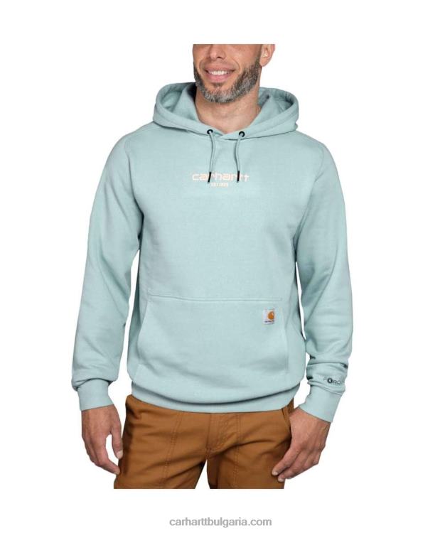 XD68N43 мъже олекотен суичър с графично лого със спокойна кройка асфалтов пирен Carhartt
