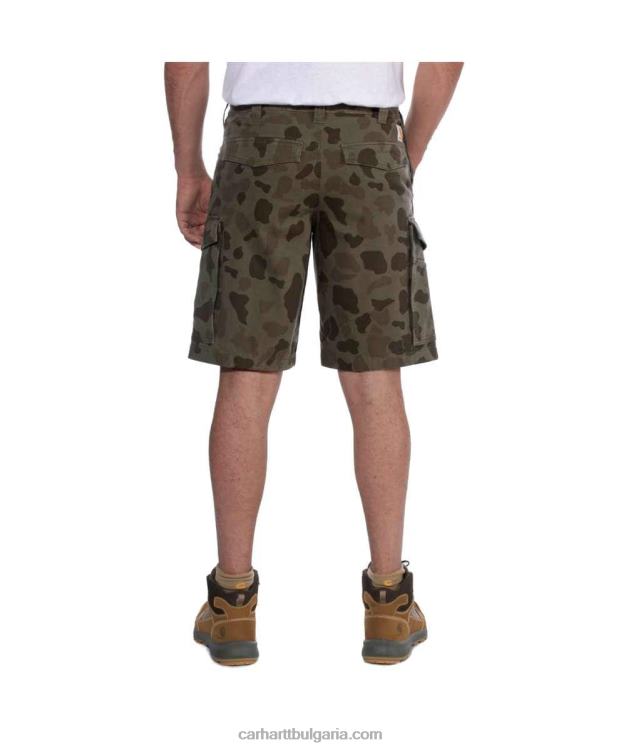 XD68N149 мъже здрава, гъвкава, спокойна кройка, платнена товарна работа, къса тъмно каки Carhartt