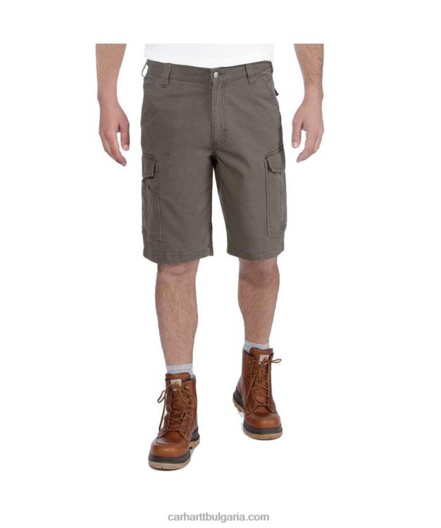 XD68N149 мъже здрава, гъвкава, спокойна кройка, платнена товарна работа, къса тъмно каки Carhartt