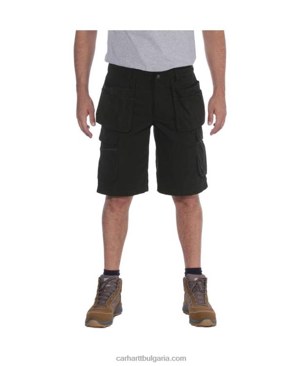 XD68N151 мъже здрав гъвкав спокойна кройка ripstop cargo multi pkt work short черен Carhartt