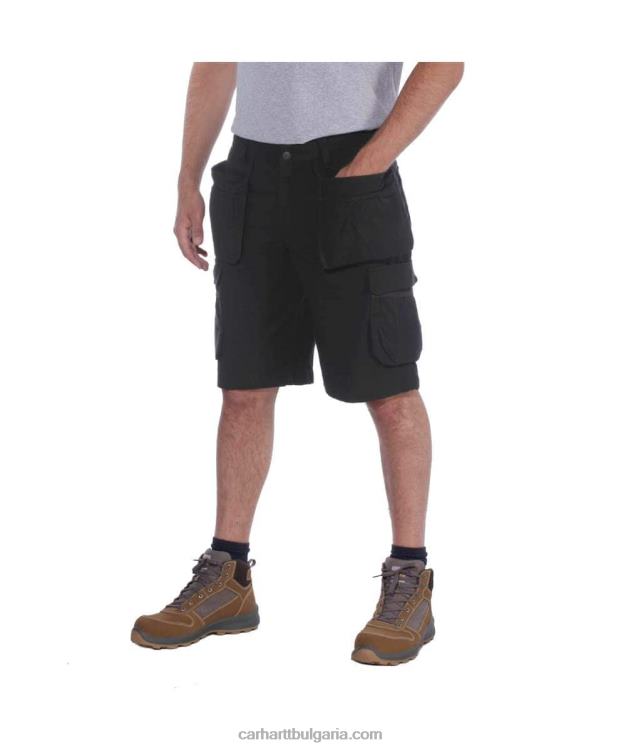 XD68N151 мъже здрав гъвкав спокойна кройка ripstop cargo multi pkt work short черен Carhartt