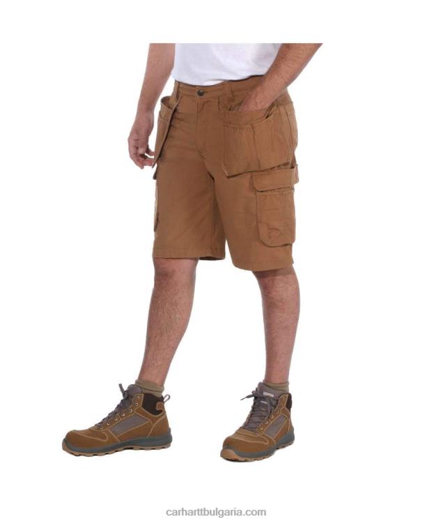 XD68N151 мъже здрав гъвкав спокойна кройка ripstop cargo multi pkt work short черен Carhartt