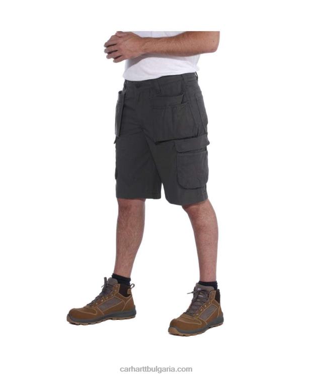 XD68N151 мъже здрав гъвкав спокойна кройка ripstop cargo multi pkt work short черен Carhartt