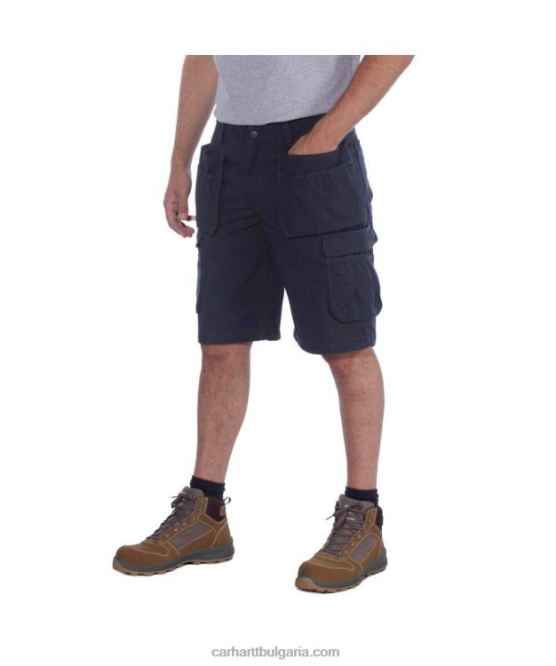 XD68N151 мъже здрав гъвкав спокойна кройка ripstop cargo multi pkt work short черен Carhartt