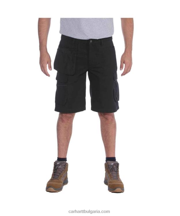 XD68N151 мъже здрав гъвкав спокойна кройка ripstop cargo multi pkt work short черен Carhartt