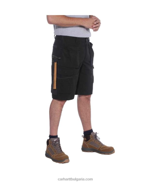 XD68N151 мъже здрав гъвкав спокойна кройка ripstop cargo multi pkt work short черен Carhartt