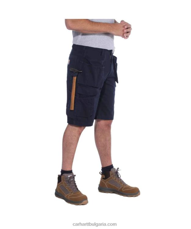 XD68N151 мъже здрав гъвкав спокойна кройка ripstop cargo multi pkt work short черен Carhartt