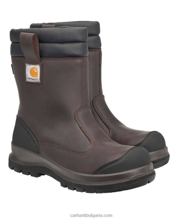 XD68N155 мъже carter rugged flex waterproof s3 pull on предпазен ботуш тъмно кафяво Carhartt