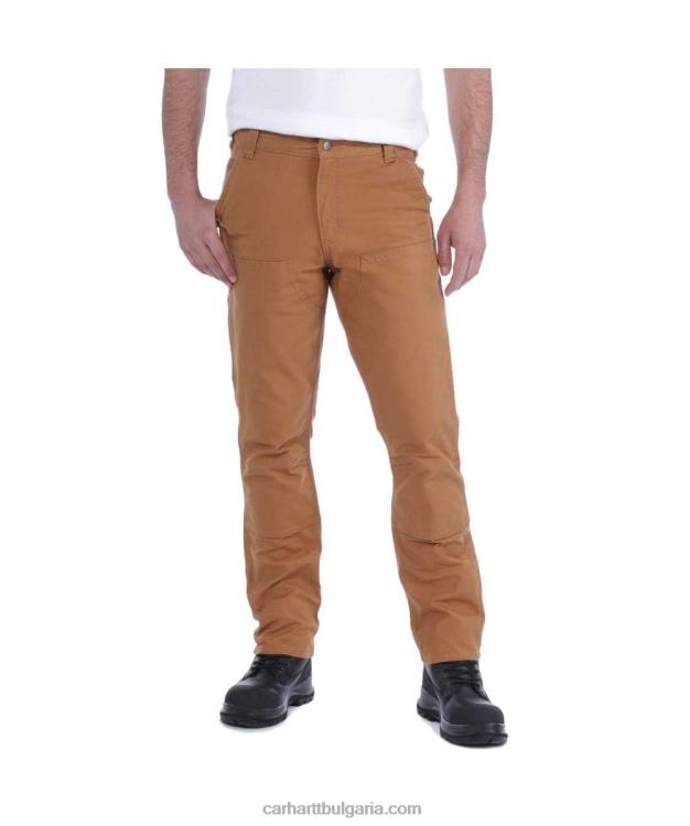 XD68N52 мъже здрав гъвкав работен панталон с права кройка, двойна предна част черен Carhartt