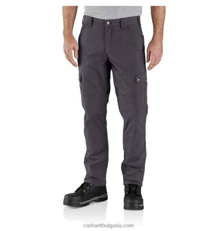 XD68N55 мъже здрав гъвкав работен панталон със спокойна кройка ripstop cargo с поларена подплата босилек Carhartt