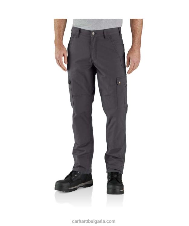XD68N55 мъже здрав гъвкав работен панталон със спокойна кройка ripstop cargo с поларена подплата босилек Carhartt