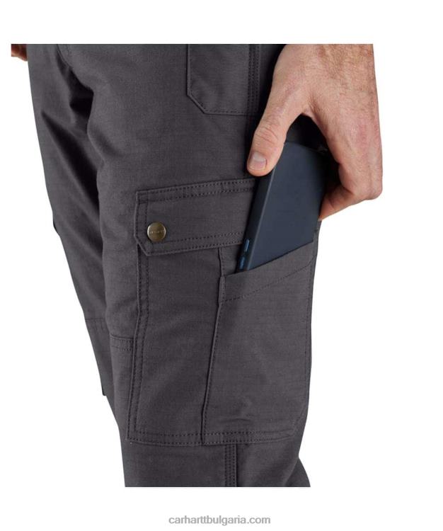 XD68N55 мъже здрав гъвкав работен панталон със спокойна кройка ripstop cargo с поларена подплата босилек Carhartt