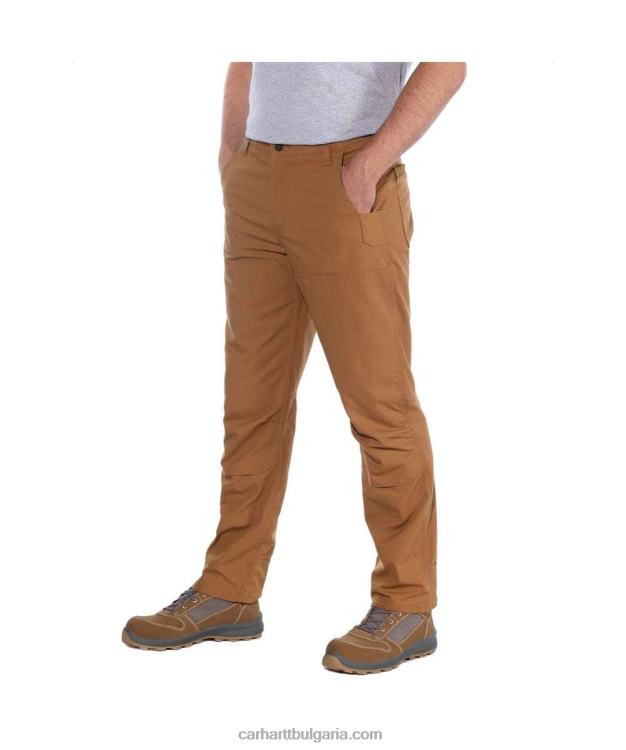 XD68N57 мъже стоманен здрав, гъвкав работен панталон със спокойна кройка с двойна предна част черен Carhartt