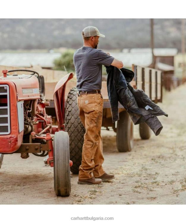 XD68N63 мъже широк работен панталон с твърда патица с двойна предна част черен Carhartt