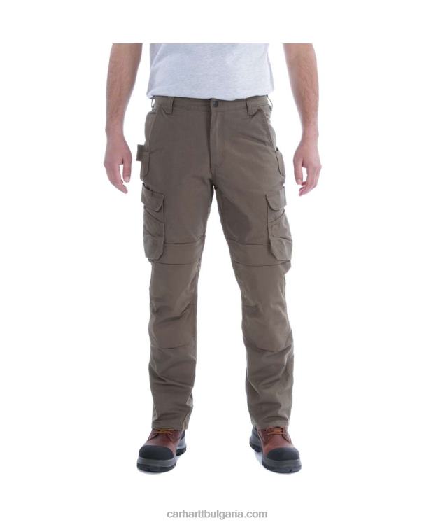 XD68N64 мъже стоманен здрав, гъвкав работен панталон със спокойна кройка с двойна предна част черен Carhartt