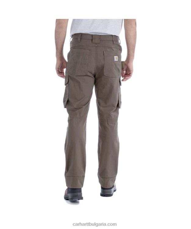 XD68N64 мъже стоманен здрав, гъвкав работен панталон със спокойна кройка с двойна предна част черен Carhartt