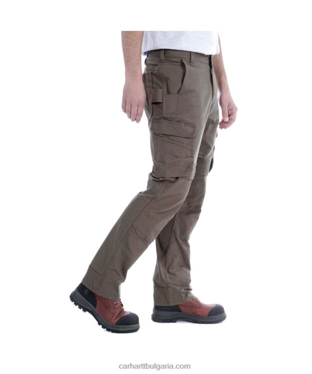 XD68N64 мъже стоманен здрав, гъвкав работен панталон със спокойна кройка с двойна предна част черен Carhartt