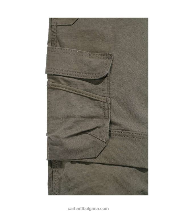 XD68N64 мъже стоманен здрав, гъвкав работен панталон със спокойна кройка с двойна предна част черен Carhartt