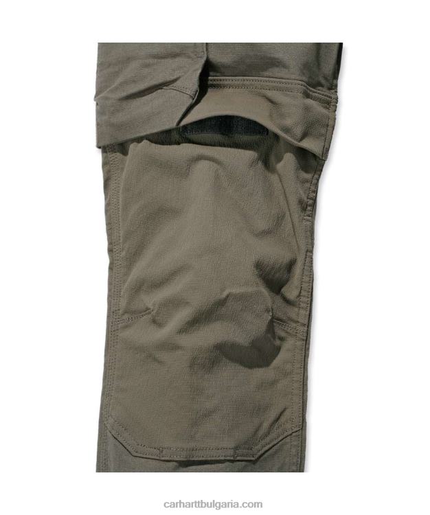 XD68N64 мъже стоманен здрав, гъвкав работен панталон със спокойна кройка с двойна предна част черен Carhartt