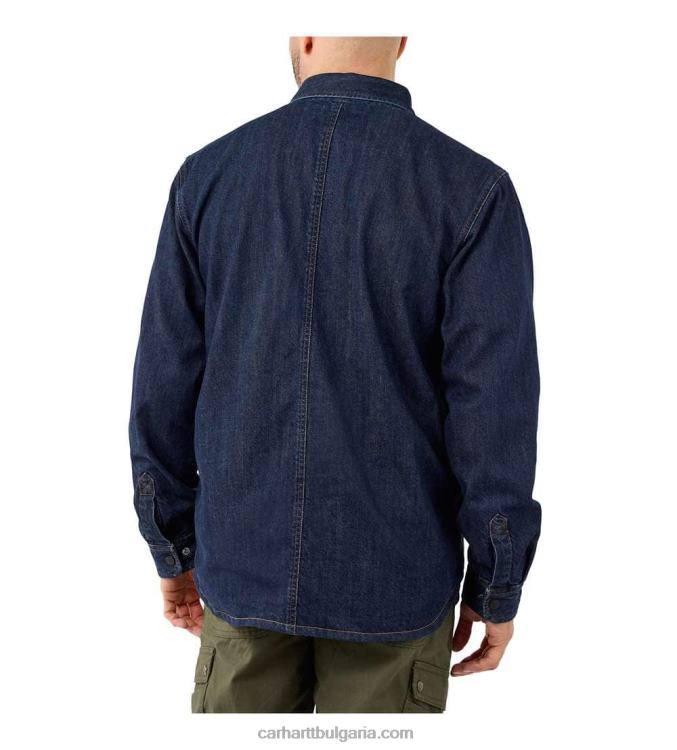 XD68N109 мъже свободна кройка дънкова риза с подплата от полар ледник Carhartt