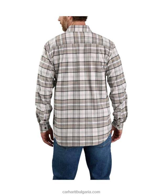 XD68N110 мъже здрава фланелена карирана риза с дълъг ръкав със спокойна кройка малц Carhartt
