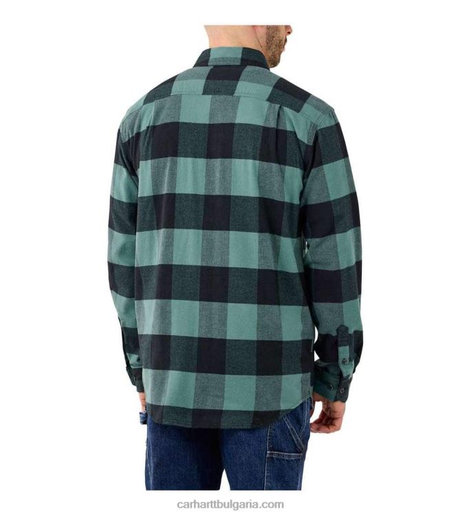 XD68N110 мъже здрава фланелена карирана риза с дълъг ръкав със спокойна кройка малц Carhartt