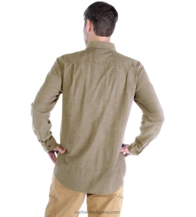 XD68N111 мъже риза с дълги ръкави от шамбре със спокойна кройка синьо шамбре Carhartt