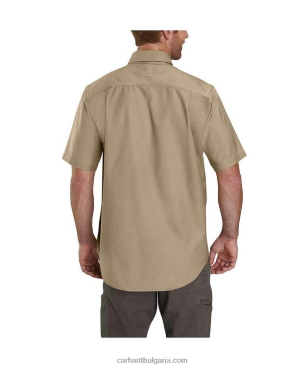 XD68N113 мъже здрава работна риза flex rigby с къс ръкав тъмно каки Carhartt