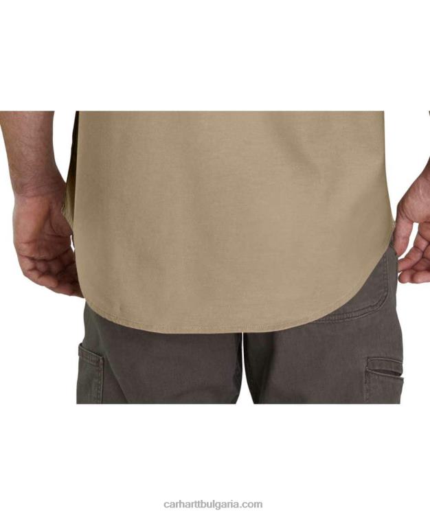XD68N113 мъже здрава работна риза flex rigby с къс ръкав тъмно каки Carhartt