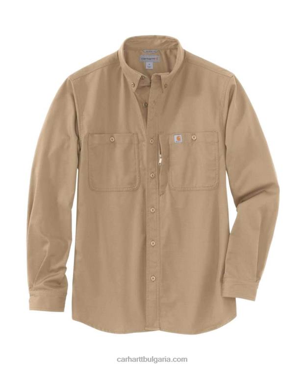 XD68N114 мъже здрава професионална серия спокойна платнена работна риза с дълъг ръкав черен Carhartt