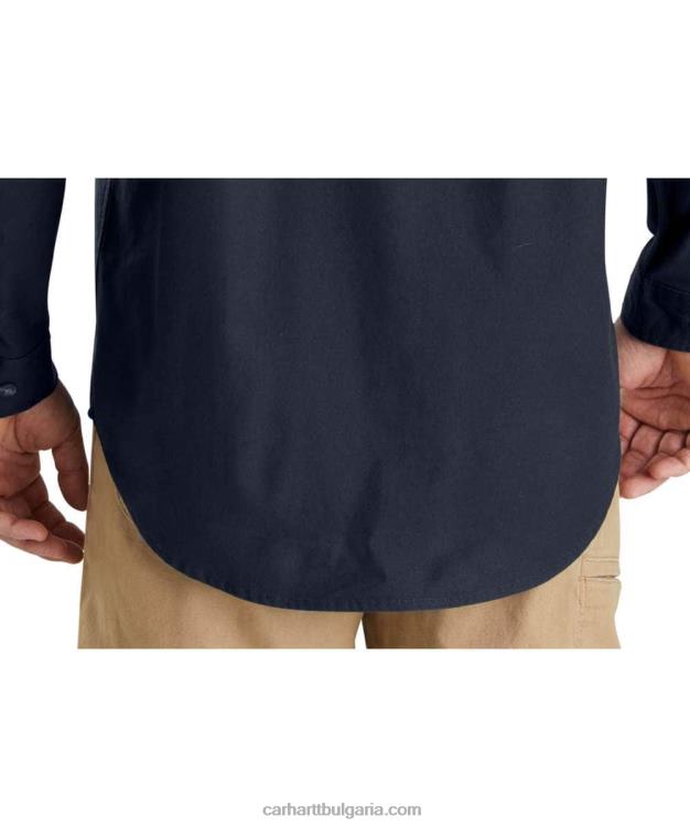 XD68N115 мъже здрава гъвкава платнена риза с дълъг ръкав със спокойна кройка тъмно каки Carhartt